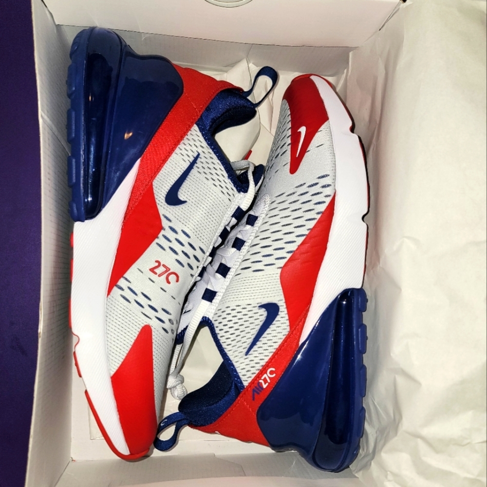 Nike Air Max 270, size 9.5, white/university red (New with box)